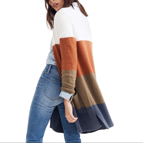 SOLD NWT Madewell Kent Striped Colorblock Cardigan - Picture 4 of 8